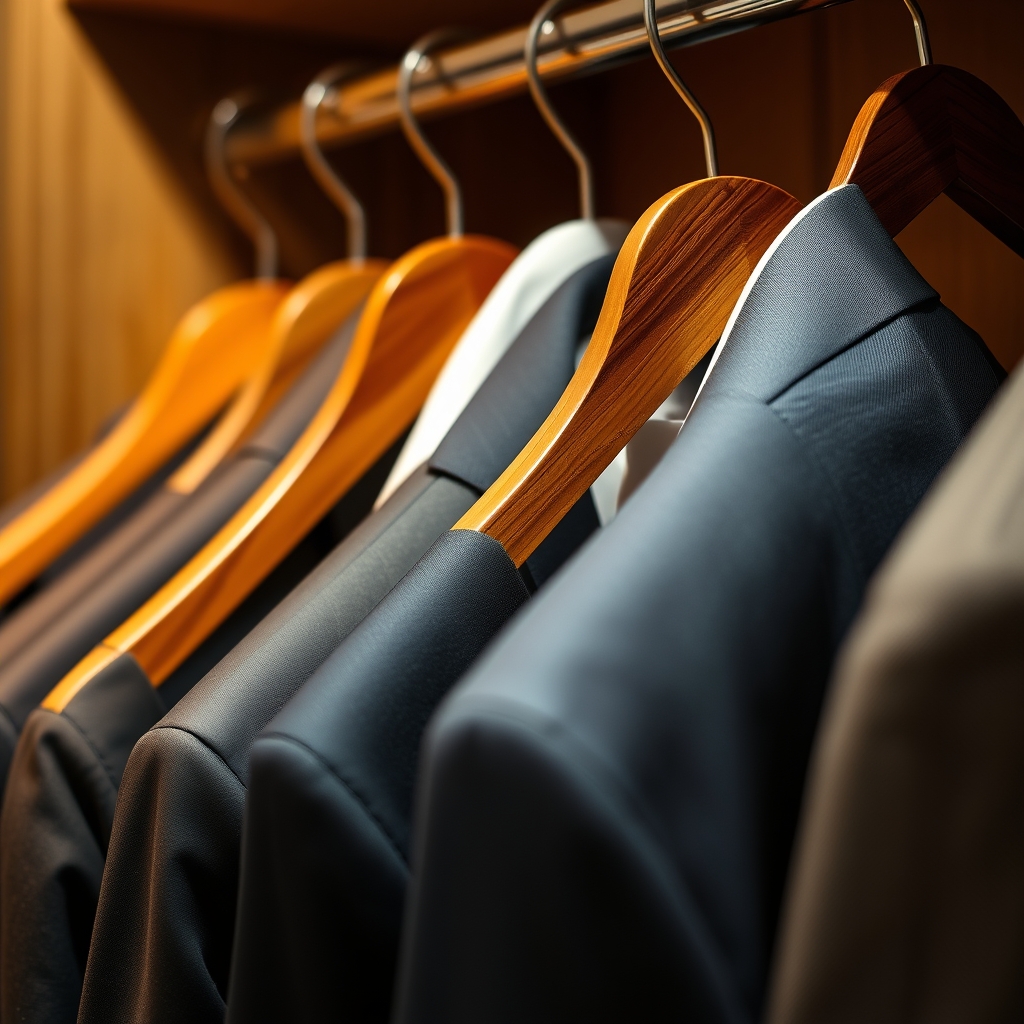 wooden hangers in action